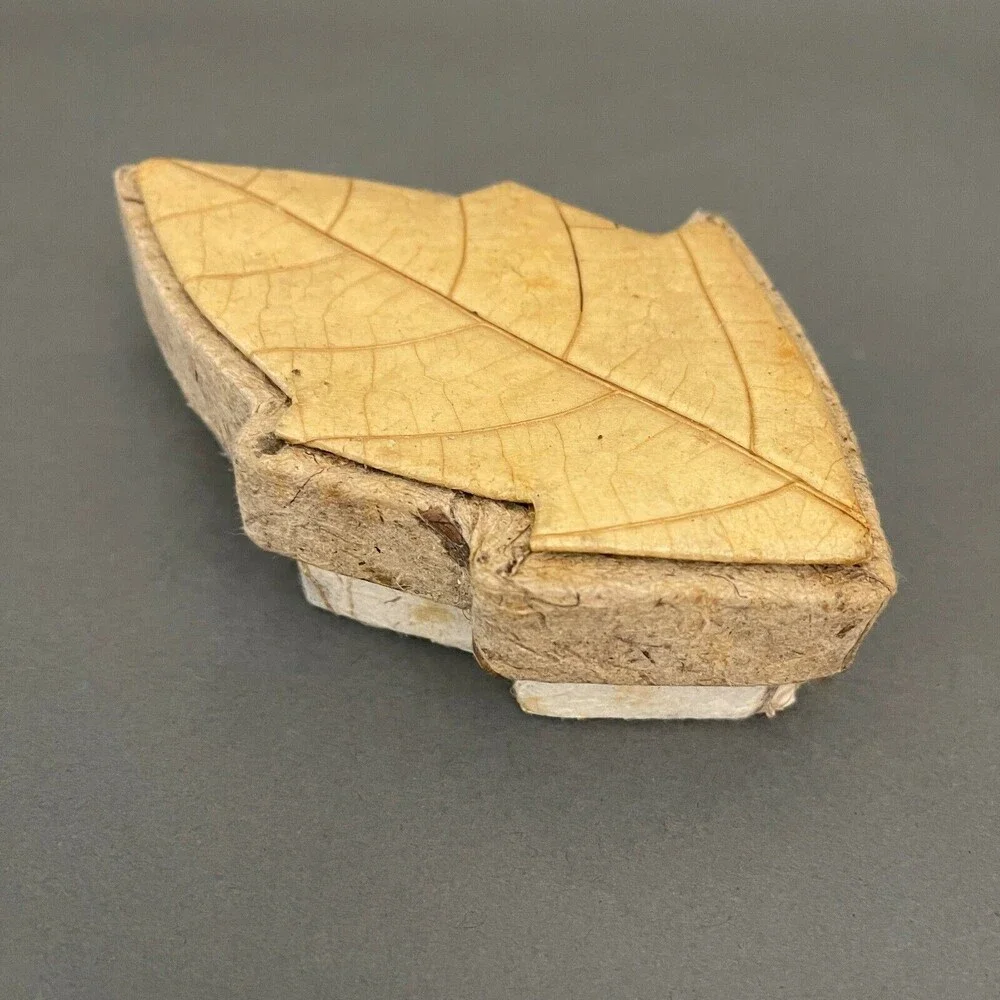 Autumn Leaf‎ Beige Brown Jewelry Trinket Box Cardboard